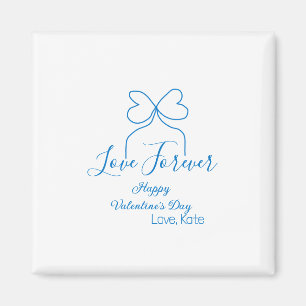 Aimant Amour à jamais ruban bleu joyeuse Saint-Valentin n