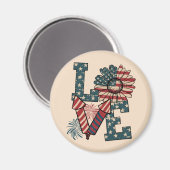 Aimant Amour Amérique Fête de l'Indépendance (Recto/Verso)