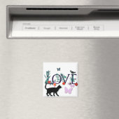 Aimant AMOUR avec chat (In Situ (Lave-vaisselle))