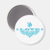 Aimant Amour avec Cupidon (Bleu) (Recto/Verso)