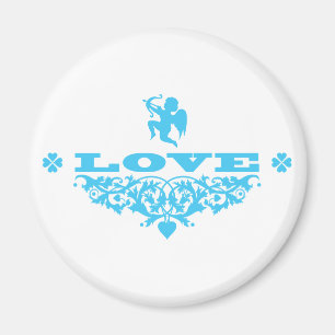 Aimant Amour avec Cupidon (Bleu)