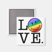 Aimant Amour Avec Un Joyeux Drapeau Arc En Ciel Gay LGBT (Recto/Verso)