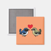 Aimant Amour bleu à gorge noire (Recto/Verso)