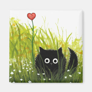 Aimant Amour brouillé Bihrle du chat noir un