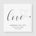 Aimant Amour Coeur noir blanc mignon Mariage Favoriser<br><div class="desc">Un mignon aimant de mariage avec le mot, "amour" en calligraphie noire avec un coeur se balançant à la fin, sur un arrière - plan blanc. La disposition simple et minimaliste et beaucoup d'espace ouvert donnent à ce design une atmosphère moderne et la calligraphie lettrée et coeurs lui donnent une...</div>