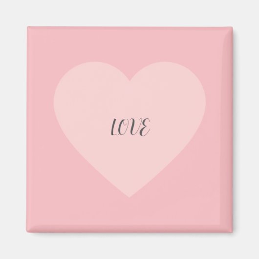 Aimant Amour Coeur Rose Design minimaliste (Devant)