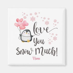 Aimant Amour - Cute Valentine Penguin Personnalisé