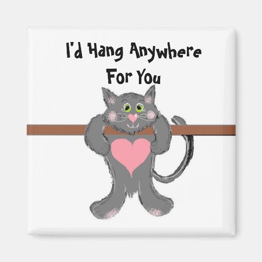 Aimant Amour de chat humour (Devant)