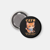 Aimant amour de chat mignon (Recto/Verso)