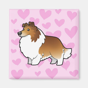 Aimant Amour de chien de berger/colley de Shetland