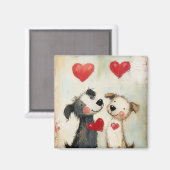 Aimant Amour de chiot, valentine chien, (Recto/Verso)