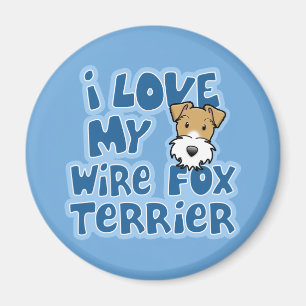 Aimant Amour de Kawaii I mon Fox Terrier de fil