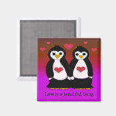 Aimant Amour de pingouin (Recto/Verso)