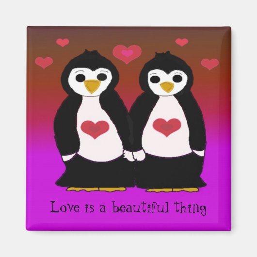 Aimant Amour de pingouin (Devant)