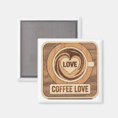 Aimant Amour du café, cœur (Recto/Verso)