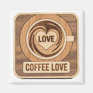 Aimant Amour du café, cœur