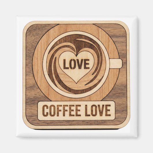 Aimant Amour du café, cœur (Devant)