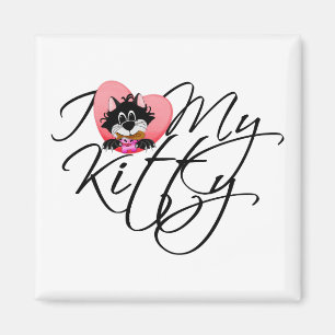 Aimant Amour du rose I mes T-shirts et cadeaux de Kitty