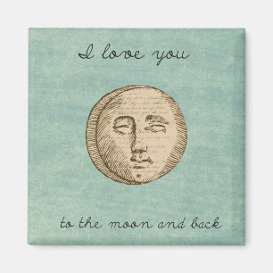 Aimant Amour du visage de la lune