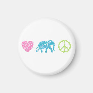 Aimant Amour, éléphant et paix