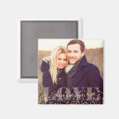 Aimant Amour et étincelles Photo Monogramme moderne (Recto/Verso)