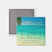 Aimant Amour et mariage sur la plage Faveur (Recto/Verso)