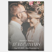 Aimant Amour et Merci Élégant Script Mariage Photo (Recto)