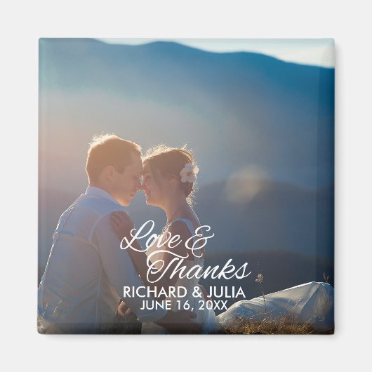 Aimant Amour et Merci | Mariage Photo Merci Favoriser (Devant)