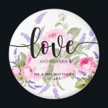 Aimant Amour et Merci Rose rose rose et Merci lavande<br><div class="desc">Trouvez des produits de coordination dans notre collection "Rose & Lavender"!</div>