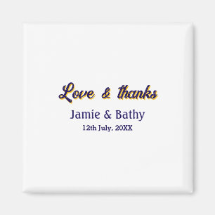 Aimant Amour et remerciements couple nom date violet oran
