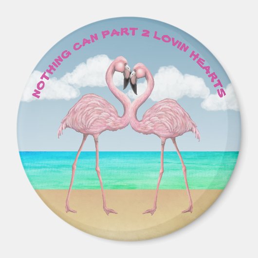 Aimant Amour Flamant rose (Devant)