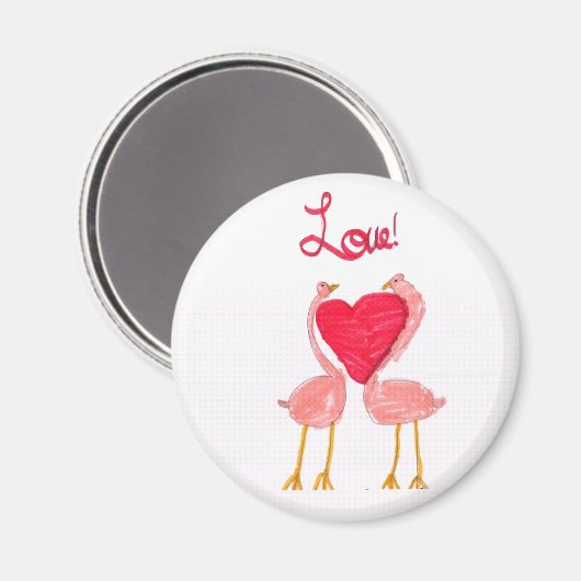 Aimant Amour Flamant rose (Recto/Verso)