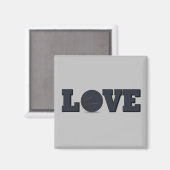 Aimant Amour jeu de basket avec balle bleue (Recto/Verso)