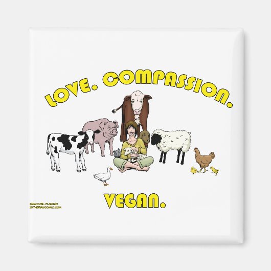 Aimant Amour. La compassion. Vegan. (Devant)
