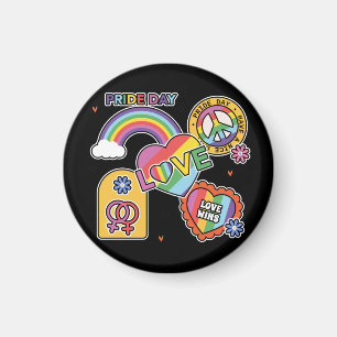Aimant Amour. LGBT+Pride. Jour de la fierté. Amour arc-en