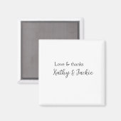 Aimant Amour & merci nom du couple mariage simple minimal (Recto/Verso)