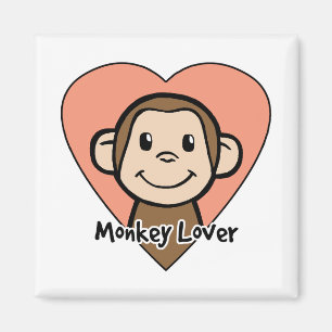 Aimant Amour mignon de singe de sourire de clipart