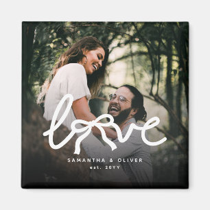 Aimant Amour Moderne Couple Typographie Photo Personnalis