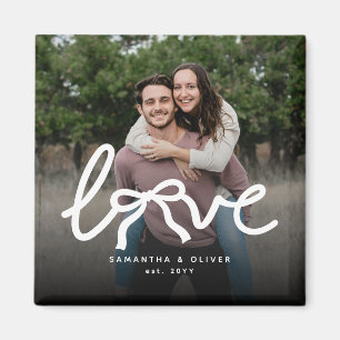 Aimant Amour Moderne Couple Typographie Photo Personnalis