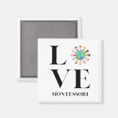 Aimant Amour | Montessori | Les Enfants Du Monde Entier (Recto/Verso)