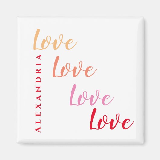 Aimant Amour Personnalisé Moderne Minimal (Devant)