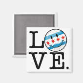 Aimant Amour pour Chicago Smiling Flag (Recto/Verso)