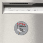 Aimant "Amour pour les outsiders" avec pigeon (In Situ (Lave-vaisselle))