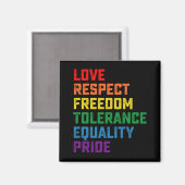 Aimant Amour Respect Liberté Tolérance Égalité Fierté (Recto/Verso)