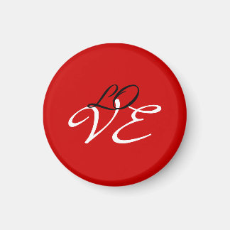 Aimant Amour Rouge Blanc Noir Couleur Calligraphie Script