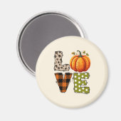 Aimant AMOUR - saison Citrouille et automne (Recto/Verso)