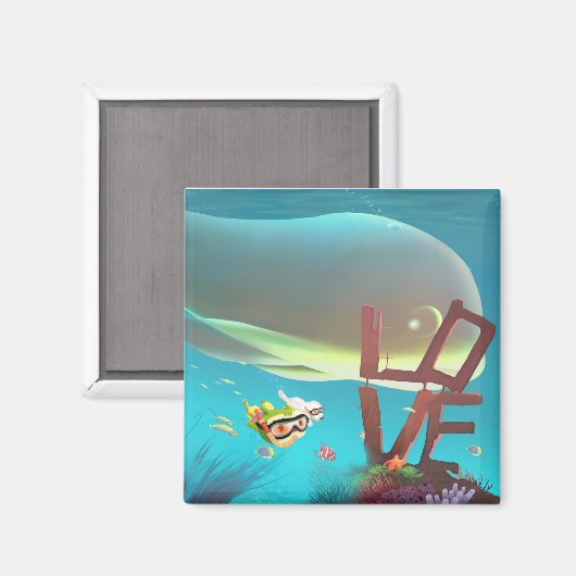 Aimant Amour sous-marin (Recto/Verso)