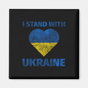 Aimant Amour Vintage Je suis avec l'Ukraine Soutien Ukrai