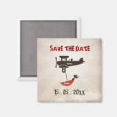 Aimant AMOUR VOL Mariage Enregistrer la date (Recto/Verso)