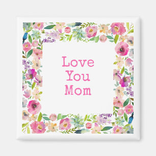 Aimant AMOUR YOU MOM Rose Floral Frame Sweet Love
